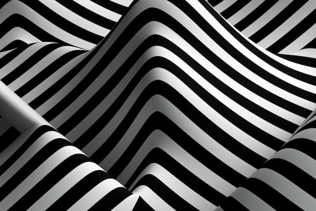 Optical illusion design in monochrome featuring intersecting lines