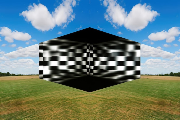 Photo optical illusion of a doubleimage with one image floating above the other created with generative ai