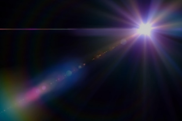 optical lens purple lens flare overlay texture with black background