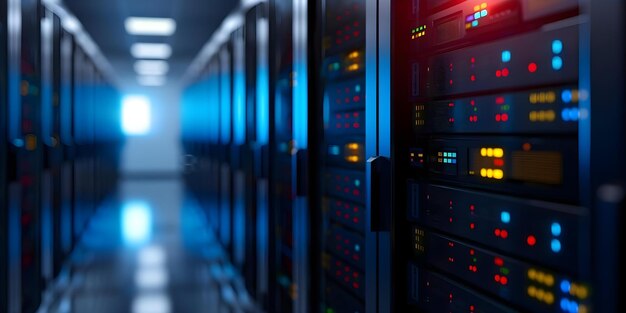 optimizing cybersecurity data processing with a server room full of powerful computers concept server room cybersecurity data processing powerful computers optimization