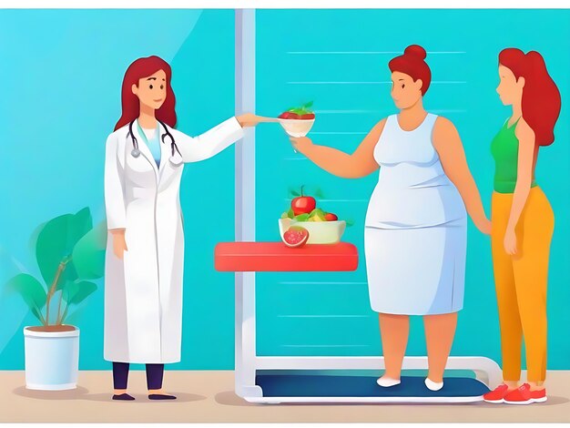 Оптимизация мер по питанию здоровья Вес пациента на медицинских весах в клинике