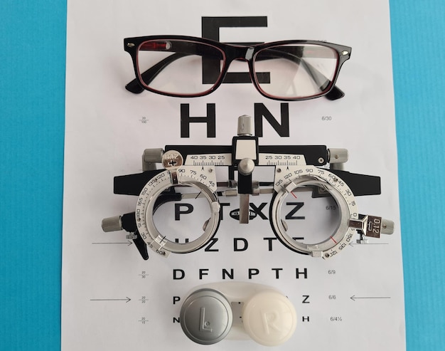 Optometrist choice of eyeglasses or soft contact lenses