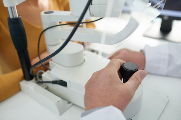 Optometrist Using Modern Equipment