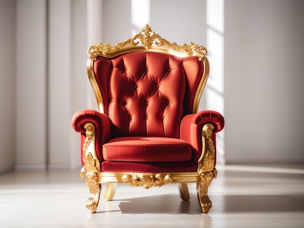 Opulence in Design Red and Gold Luxury Armchair