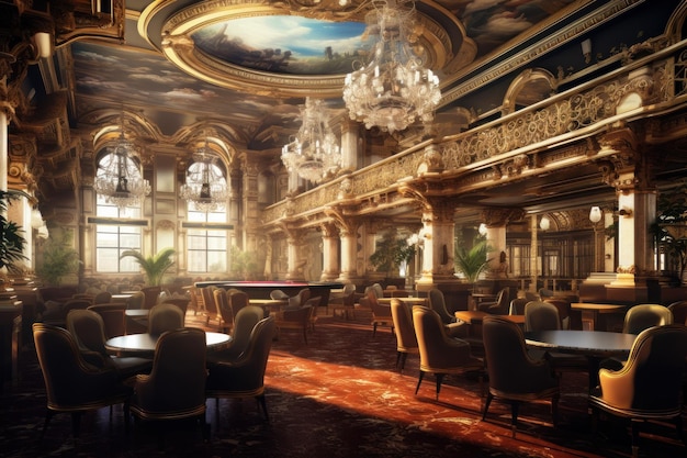 Opulent Casino interior Slot machine Generate Ai