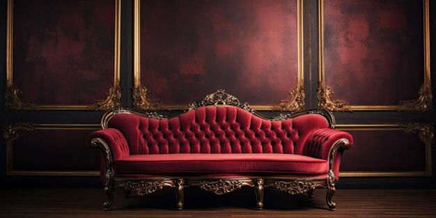 Photo opulent couch in dim room