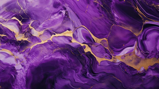 Opulent purple and gold marble design