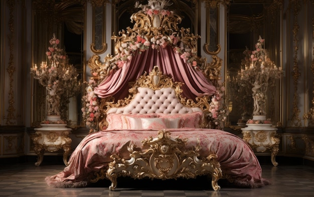 The Opulent Realm of a King Bed Fit for Royalty Generative AI