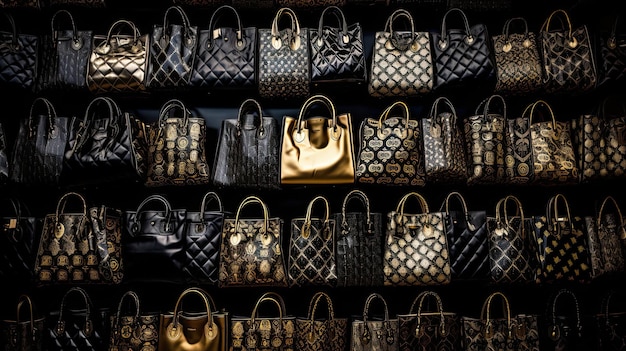 Opulent Shopping Bags with Gold Accents