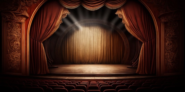 Opulent Theater Stage AI generative