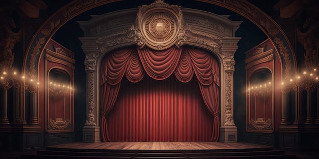 Opulent Theatre Stage AI generatief