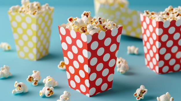 Opvallend en levendig popcornverpakkingsmodel met een leuk en speels ontwerp