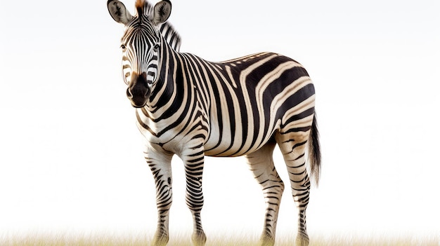 Opvallende zebra fotorealistische afbeelding - generatieve AI. Zebra, gestreept, paard, zwart, wit.