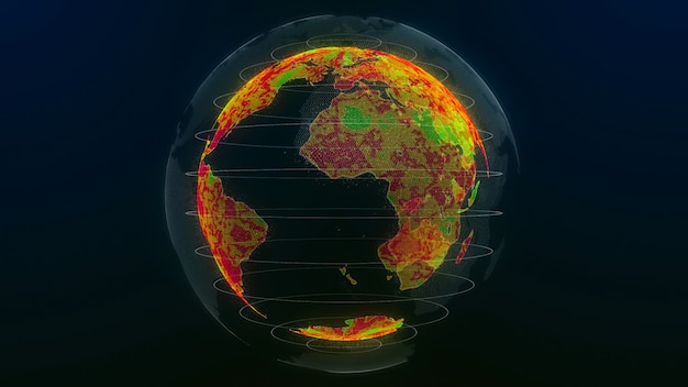 Opwarming van de aarde. 3D illustratie