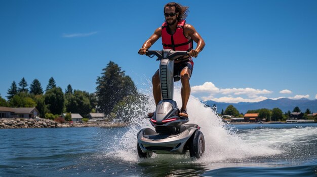 Foto opwindend flyboarding avontuur