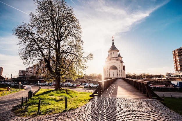 Oradea Romania with Fortress also known as Nagyvarad and in the backround Catedrala Episcopala invierea Domnului Western Transylvania in Romania