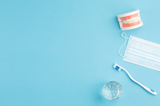 Oral hygiene prevention concept dentist desk