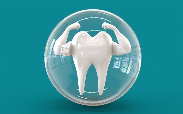 Photo oral protection from covid 19. 3d render.