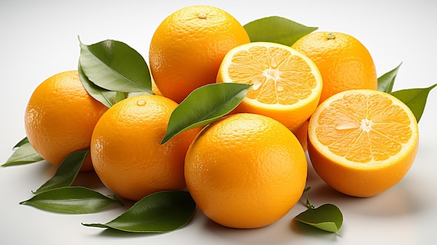 Photo orang fruit oranges that are segmented on a white background