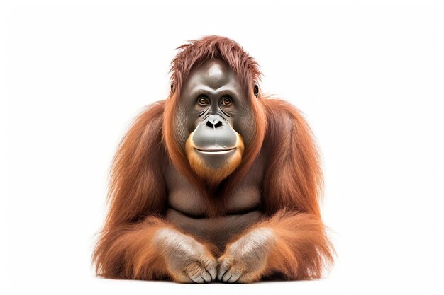 Orang-oetan geïsoleerd op een witte achtergrond