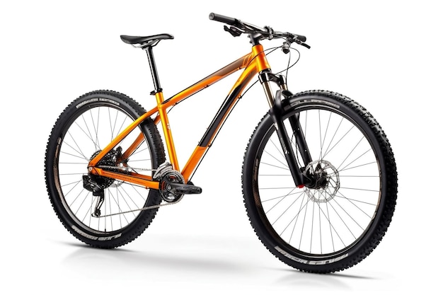 Orange 29er mountain bike on transparent background AI