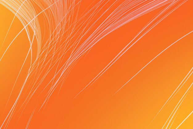 The orange abstract background consists of smooth lines