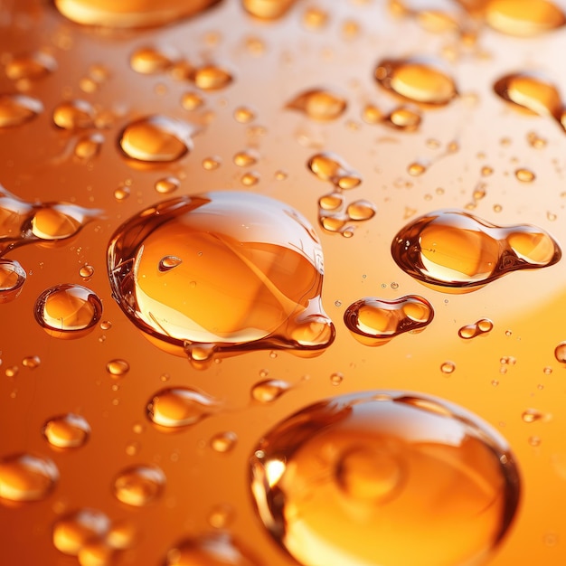 Orange abstract background with water drops Generative AI