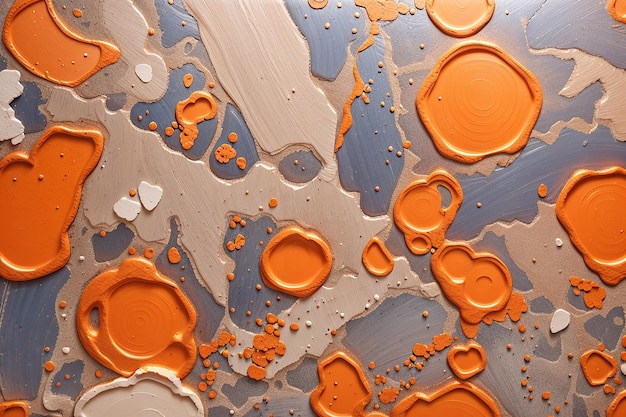 Orange acrylic paint textured