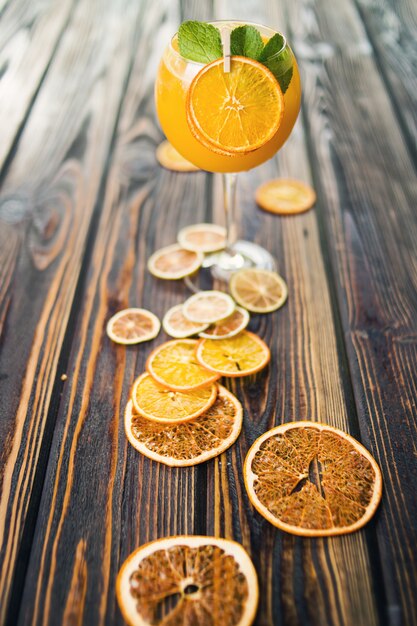 Orange alcoholic cocktail