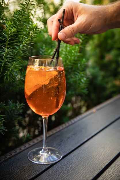 orange alcoholic drink in glasses with ice