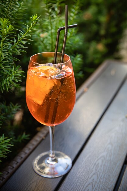 orange alcoholic drink in glasses with ice