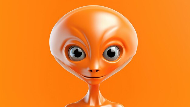 Photo an orange alien with a yellow face and eyes