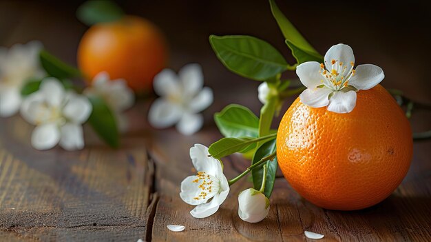 写真 オレンジと花 創造的な人工知能