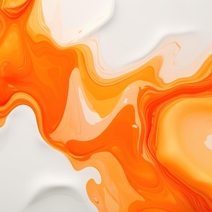 Photo orange art abstract paint blots background with alcohol ink colors marble texture blank empty patter