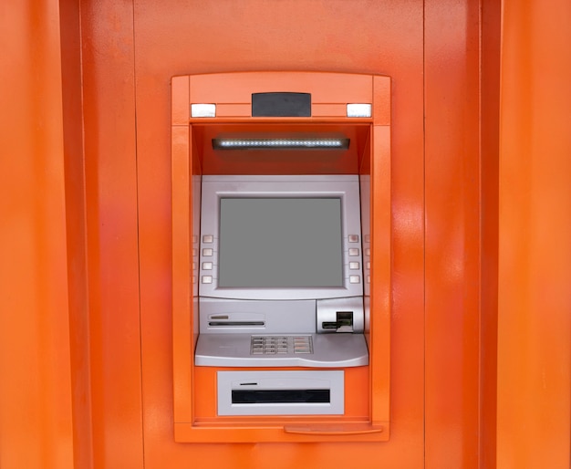 Orange automated teller machine