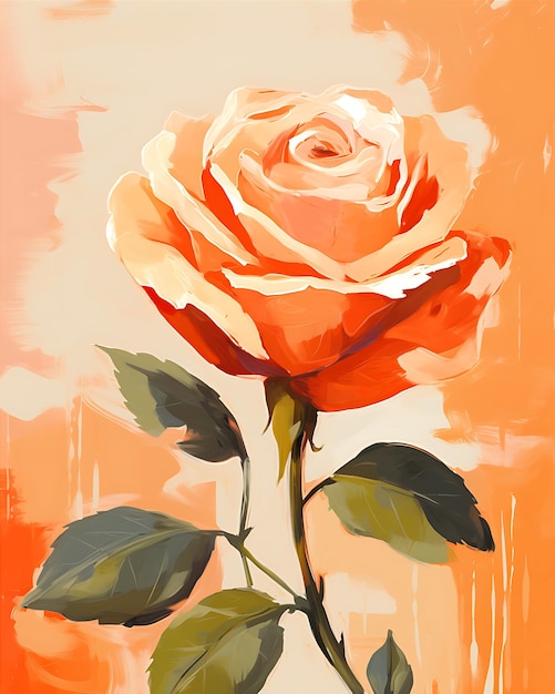 Photo orange background style orange rose