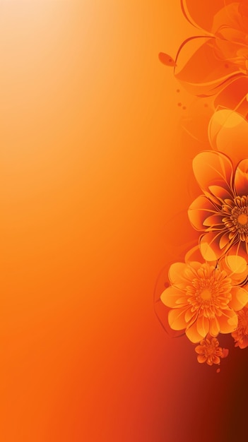 Orange background with a flower on it