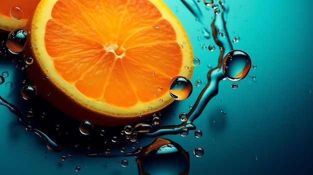 Orange background with water drop