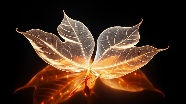 Orange Backlight Transparent Leaf