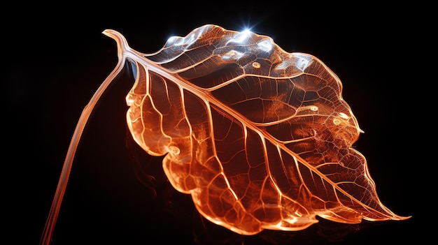 Orange Backlight Transparent Leaf