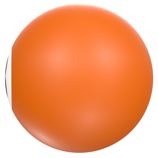 Foto una pallina arancione con il cerchio bianco in alto.