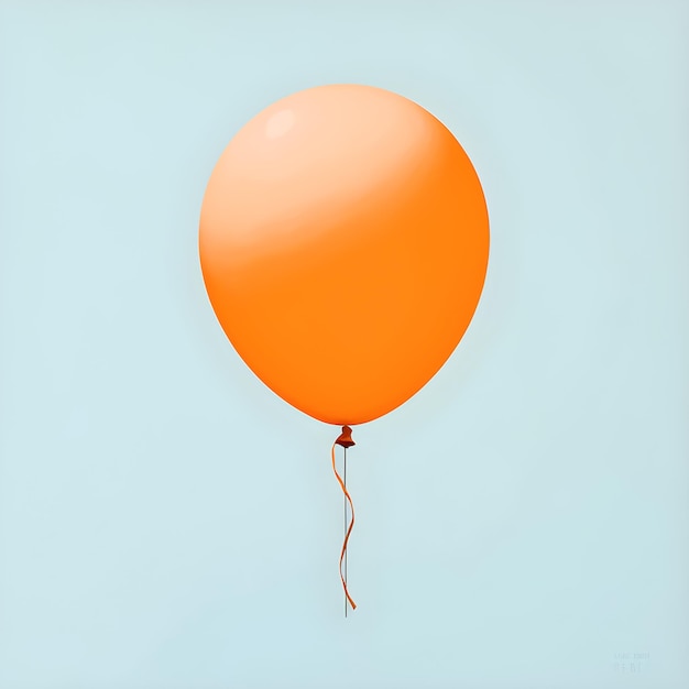 A orange balloon in the sky