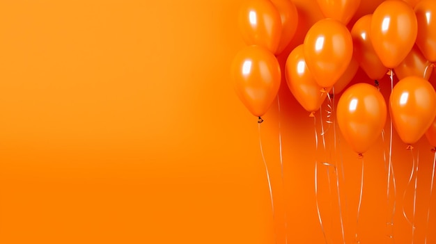 Orange balloons on a bright orange background