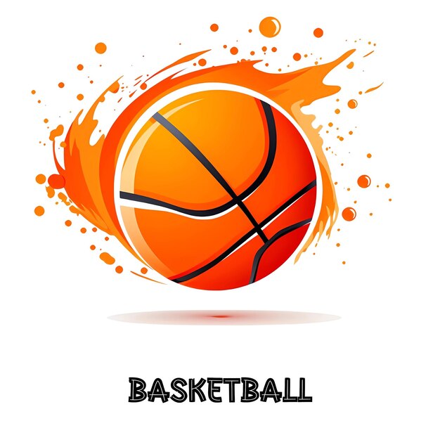 Photo an orange basketball with the word quot basketball quot on it