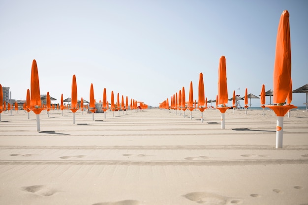 Photo orange beach umbrella collage