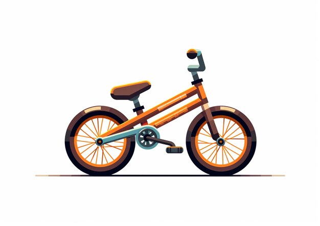 An orange bike with the word bmx on the bottom.