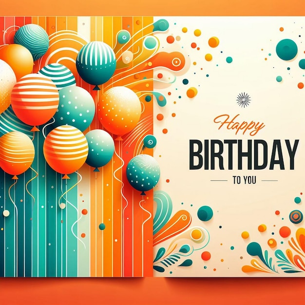 Photo orange birthday greeting card design latest birthday card design creative birthday card