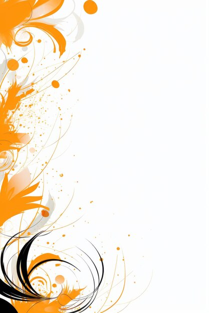 an orange and black background with swirls