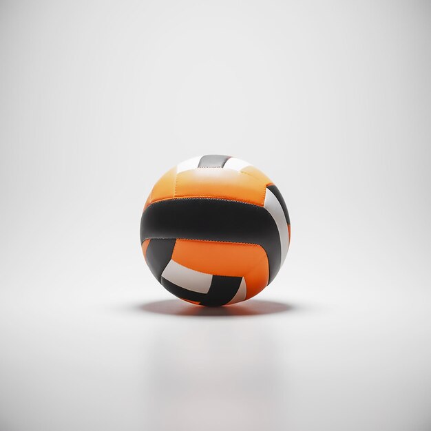 an orange and black ball with a black and white stripe on it