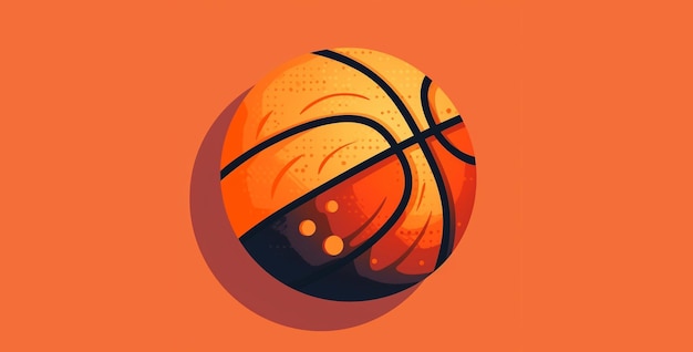 An orange and black basketball with the word basketball on it.